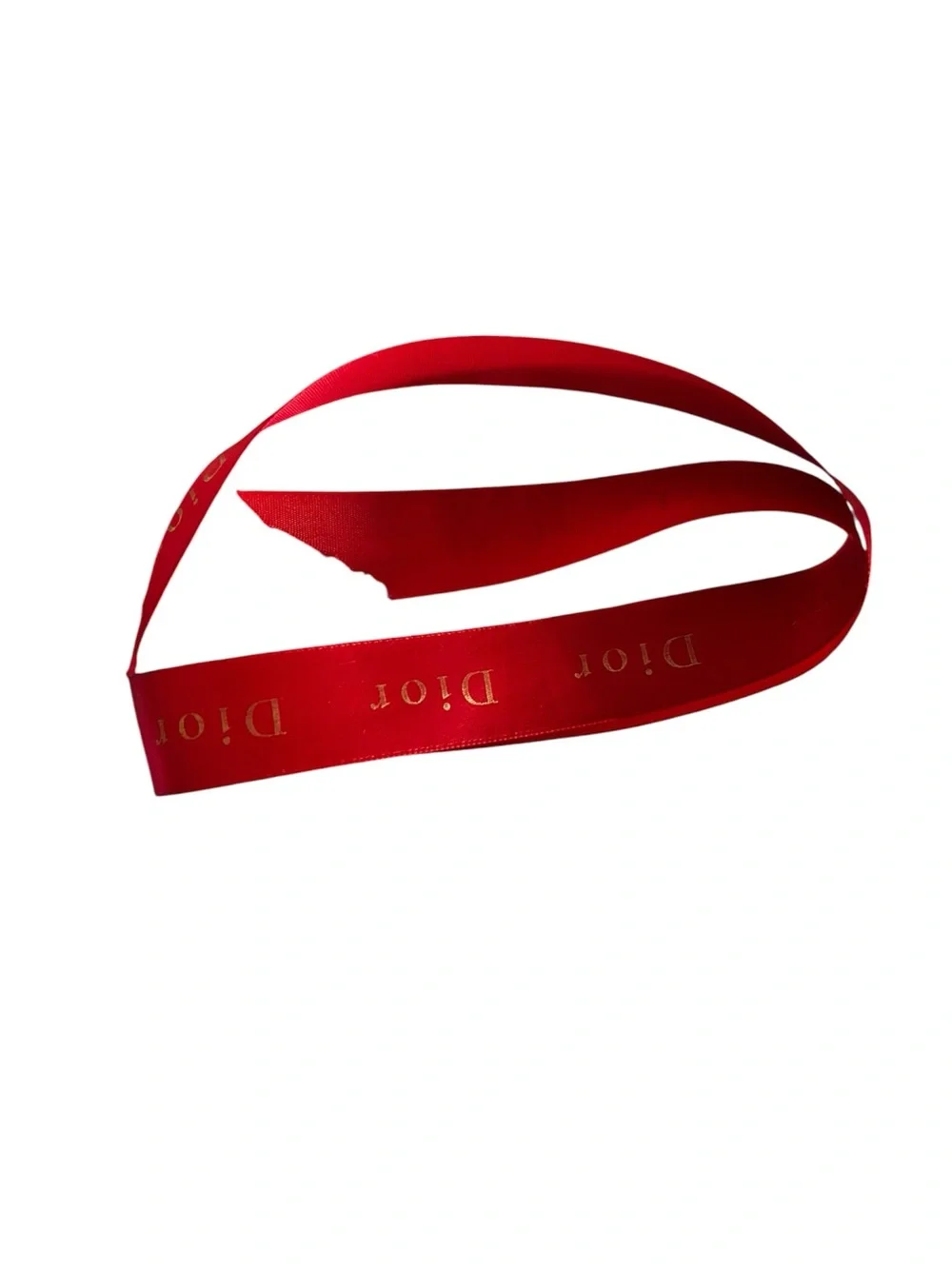 Dior Glossy Red Round Cosmetic Case with Gold Accents